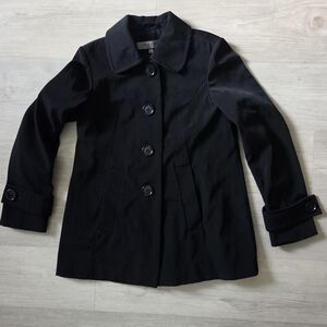 Anne Klein Elegant Black Pea Coat